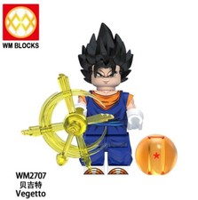 2 inch Custom DragonBall Z Vegetto Minifigure with Base, New/Mint