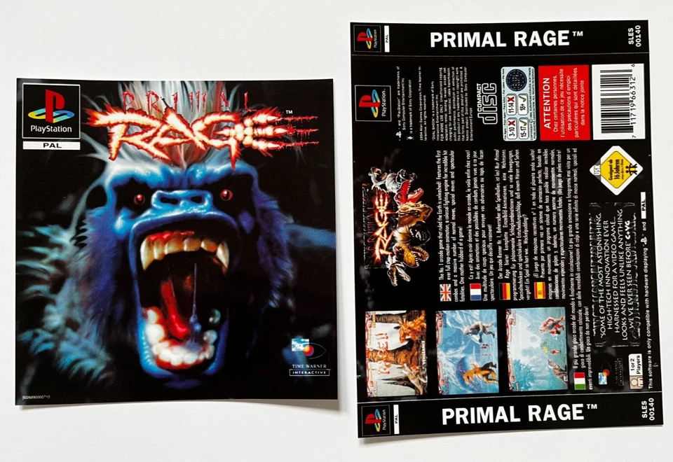 Primal Rage - PS1 PlayStation Case + Covers - NO GAME DISC - Image 3 of 3