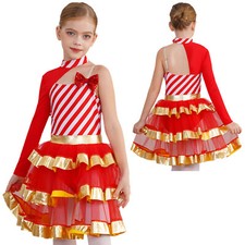 Kids Girls Dresses Ballerina Unitard Prom Dress Up Bow Leotard Dance Bodysuit