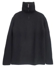 TRUSSARDI Men's Wool Half Zip Sweater Black Size L