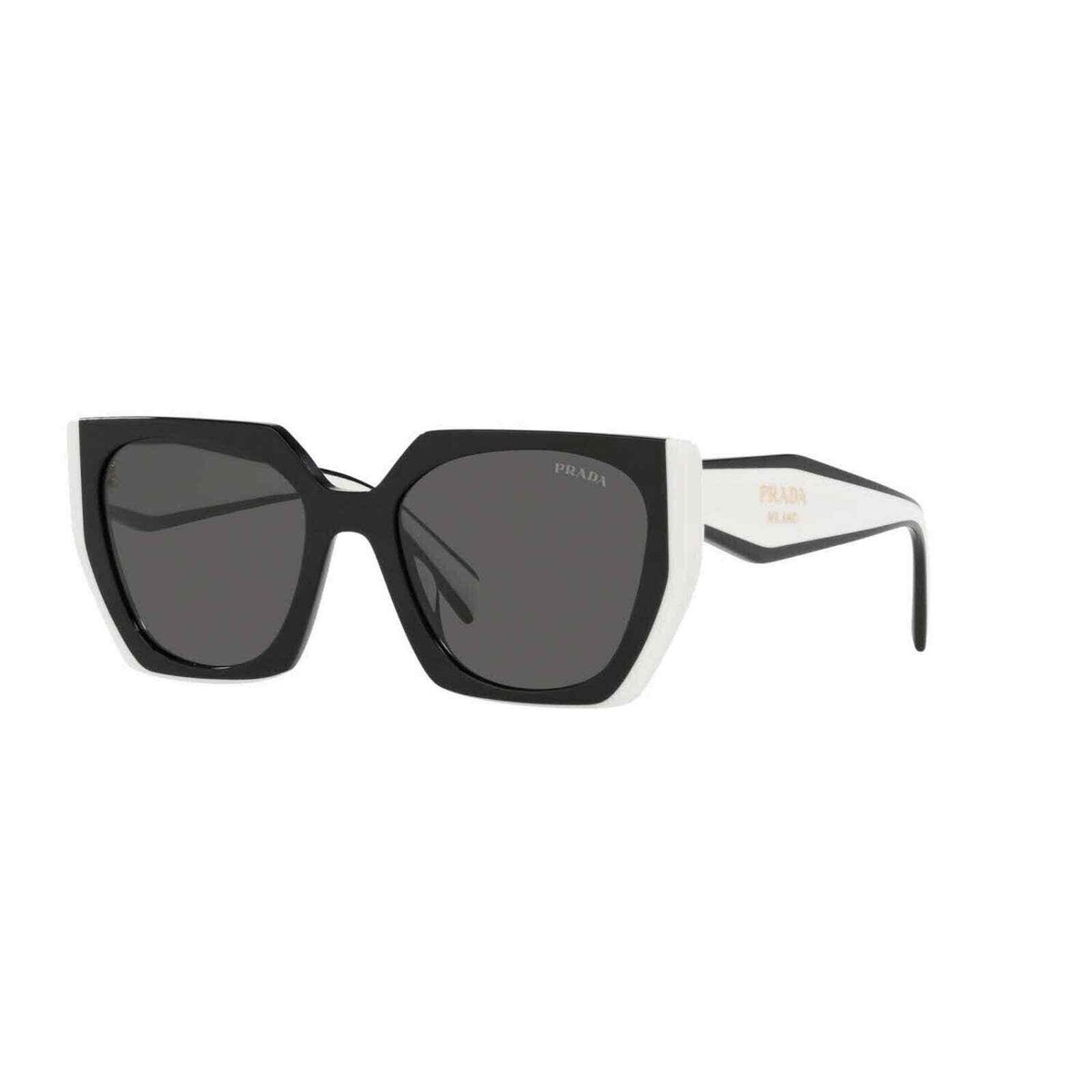 Prada Cateye PR 15WS 09Q550 Black White Grey Women Sunglasses