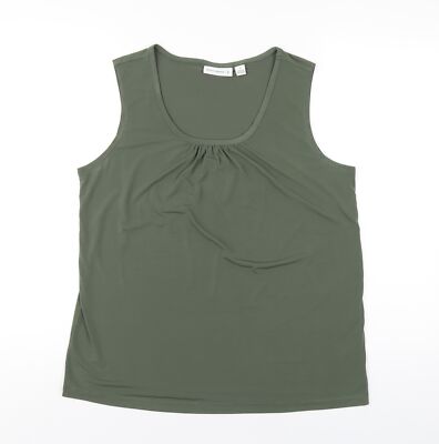 Susan Graver Damen grün Polyester Basic Tank Größe S U-Ausschnitt