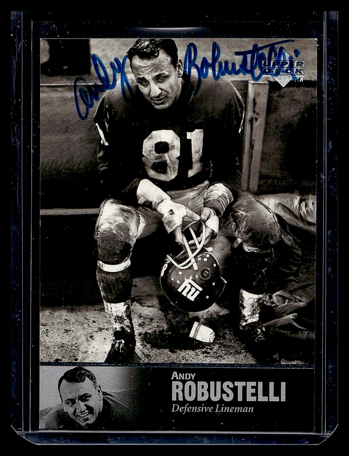 1997 UPPER DECK LEGENDS AUTOGRAPHS #AL60 ANDY ROBUSTELLI NEW YORK GIANTS