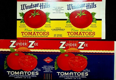 Tomato Can Label Vintage Original Lot of 14 Great Graphics Juice