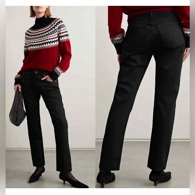 KHAITE Kyle Denim Jeans Relaxed Low Rise Black | eBay