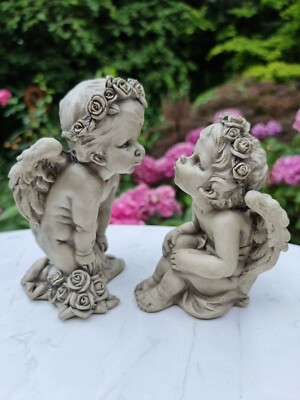 Rosenengelpaar ''Balina'', Resin - Zauberblume, 13 und 15 cm