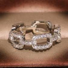 Damen Ring 925 Silber Ring Zirkon Steine Verlobungsring Ehering Trauringe 