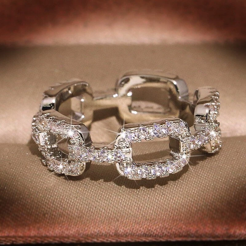 Damen Ring 925 Silber Ring Zirkon Steine Verlobungsring Ehering Trauringe  - Bild 1 von 4