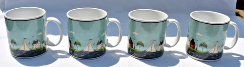 Sakura - Warren Kimble - COASTAL BREEZE - (4) MUGS - 1998