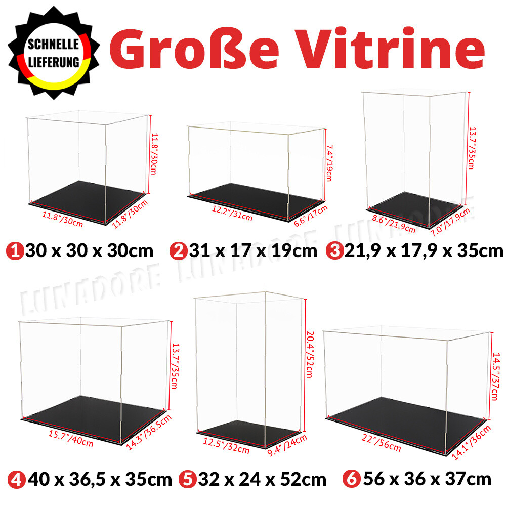 Große Vitrine Acryl Schaukasten Display Vitrinen Ball Box Klein Plexiglas Case