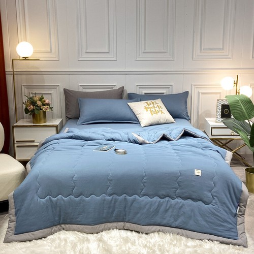 Washed Cotton Summer Cool Quilt Air-Conditioned Thin Blanket For Bed Office Sofa - Picture 11 of 20