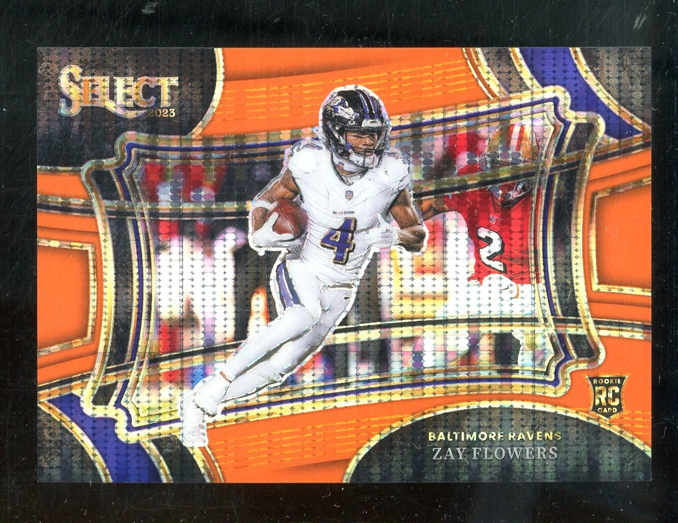 2023 Panini Select Orange Pulsar Prizm #308 Zay Flowers Ravens RC Rookie /7