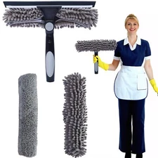 2 In 1 Window Squeegee for Gas Station Glass Shower Window Washing Cleaning