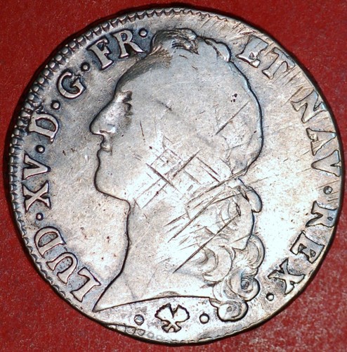 France ECU 1764 L Louis XV Mint Bayonne Silver - Picture 2 of 2