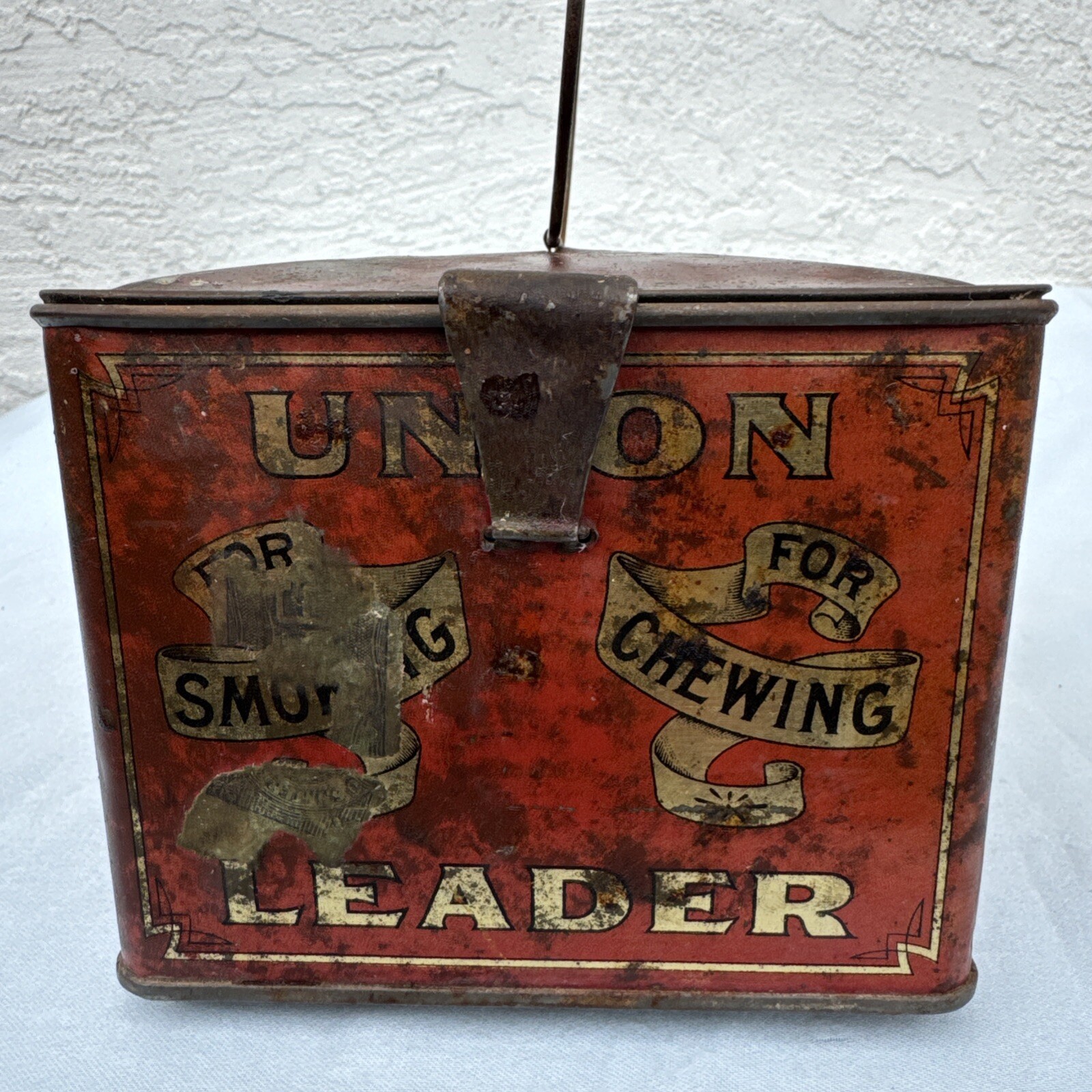 Antique Union Leader Cut Plug Tobacco Tin 1900’s
