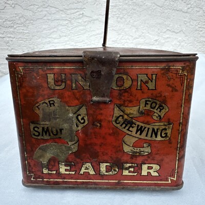 Antique Union Leader Cut Plug Tobacco Tin 1900's | eBay
