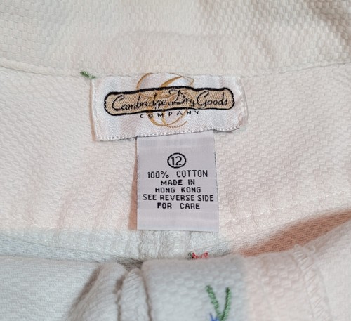 RARE Womens Cambridge Dry Goods Pantsuit Jacket Pants White/Flowers See Photos - Picture 7 of 12