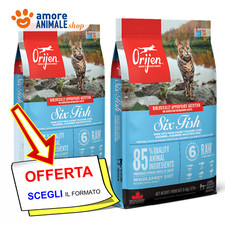 Orijen Cat SIX FISH → 340 gr / 1,8 - 5,4 kg - Crocchette Gatti, Secco Per Gatto
