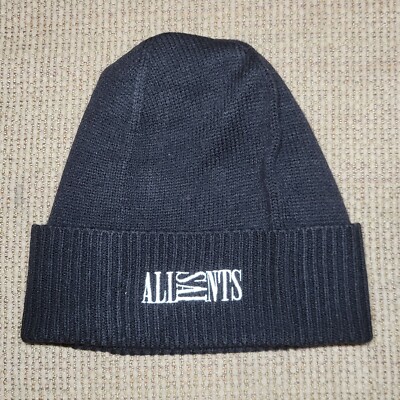 All Saints Dark Blue /Black Knit Beanie Iggy Beanie Hat COLLEGIATE BLUE | ALLSAINTS US main image 3
