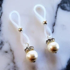 Clip On Pearl Nipple Noose Jewelry Fake Nipple Rings Intimate Bridal Lingerie