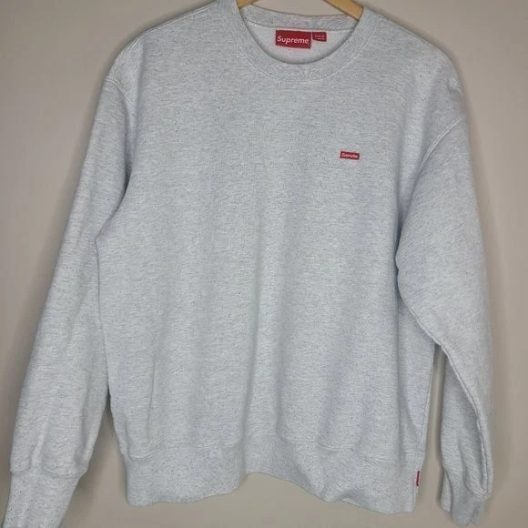 Sweat gris clair logo petite boîte suprême taille M