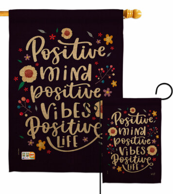 Positive Mind Garden Flag Sweet Life Inspirational Decorative Yard House Banner