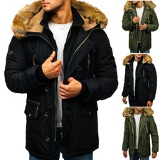 Parka Winterjacke Jacke Wärmejacke Zip Sweatjacke Herren BOLF 4D4 Unifarben WOW