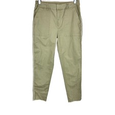 Peace Love World Women's Regular Woven Twill Relaxed Pants Light Olive Size 4