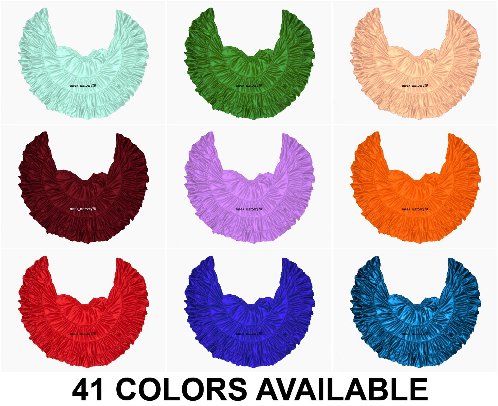 Falda Acampanada 25 Yardas 4 Niveles Falda Flamenca Danza del Vientre Falda Giratoria S20