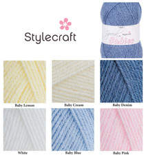 5 x 100g Soft Baby Wool, Stylecraft Special Aran 4 Babies Knitting Crochet Yarn