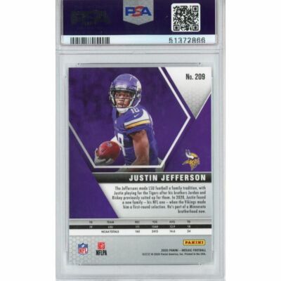Graded 2020 Panini Mosaic JUSTIN JEFFERSON #209 Rookie RC