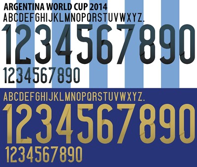 Name&Number Set For Argentina World Cup 2014 Home/Away Top Football Soccer