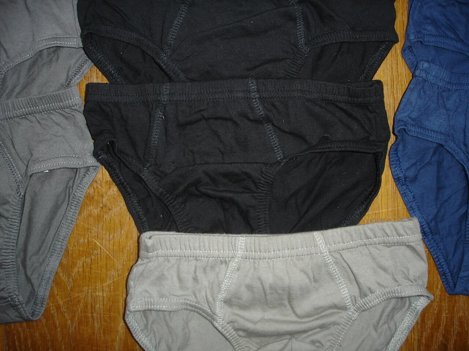 Lot de 16 P Slip garçon 10-12 ANS 100% coton 5 Noir + 5 Gris +3 rouge + 2 bleu - Photo 4/4