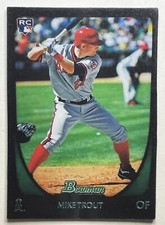 2011 Mike Trout Bowman Draft Black Blank Back RARE Rookie RC Angels SSP eBay 1/1