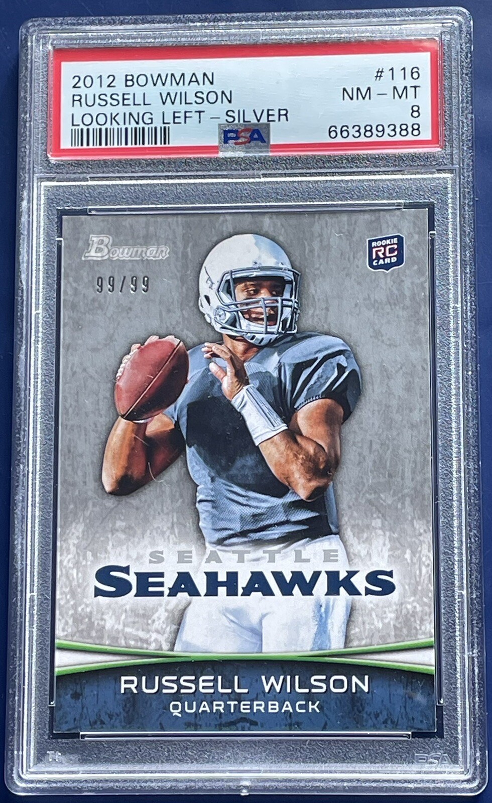 Russell Wilson Bowman #116 Looking Left-Silver