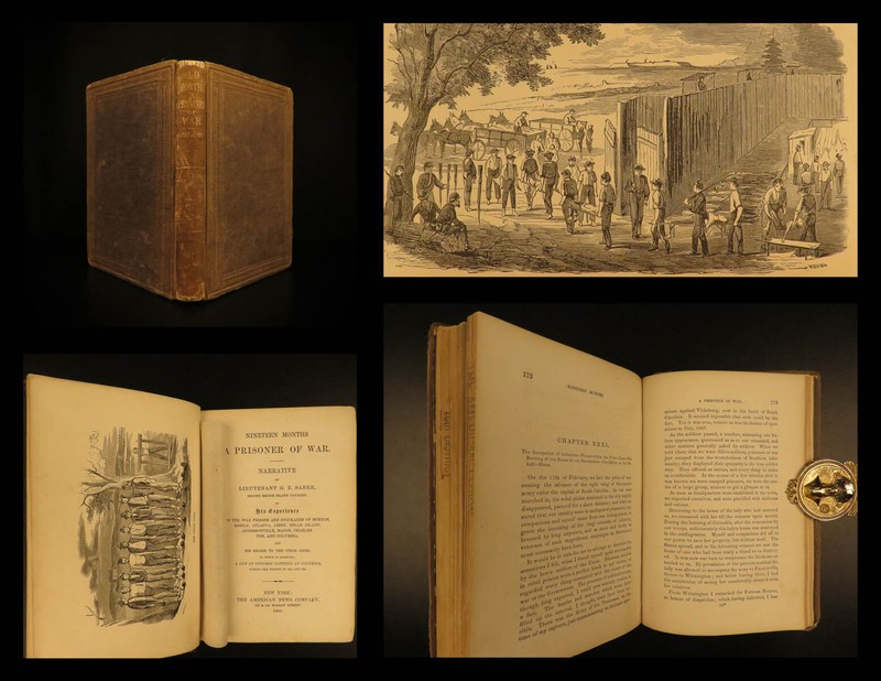 1865 1st ed Sabre 19mo Prisoner of War Confederate CIVIL WAR Prisons Libby