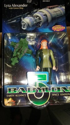 Babylon 5 Action Figure Lyta Alexander with Green Ship 