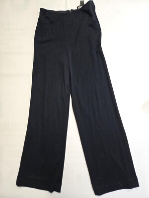 Ellen Tracy Pants Womens black Wool Wide Leg Lightweight Career Classic 28/34