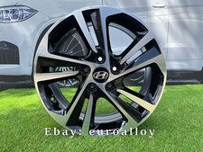4x 17 Inch 5x114.3 Hyundai Mesh Style Black Polished Wheels : Fits Pour Tucson