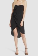 $99 Astr Women's Black Josefina Draped Strapless Wrap Dress Size S