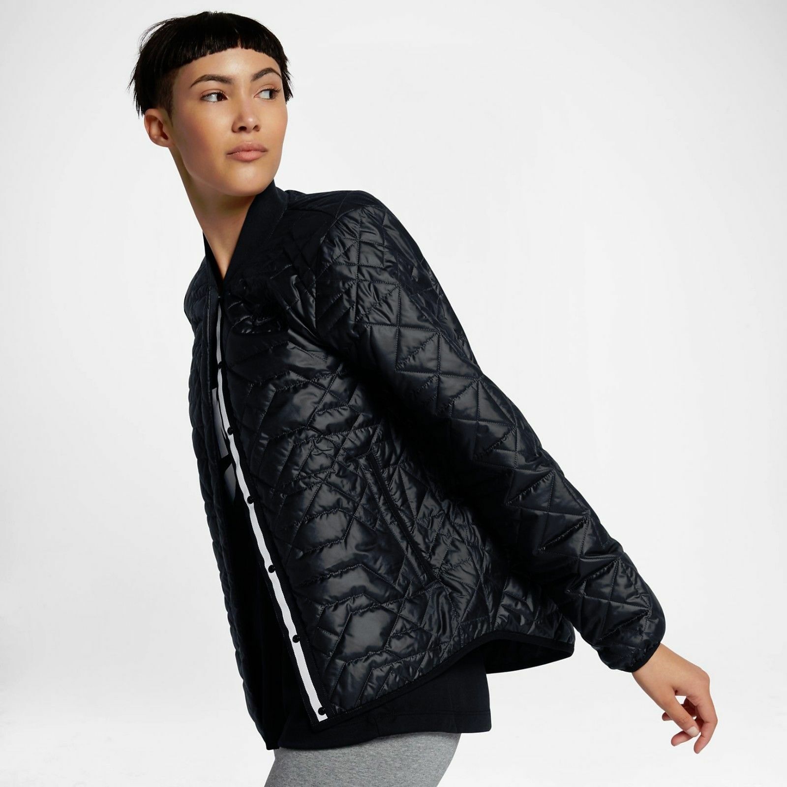 NIKE QUILTED INSULATED PRIMALOFT JACKET SIZE XS (854747 010) BLACK