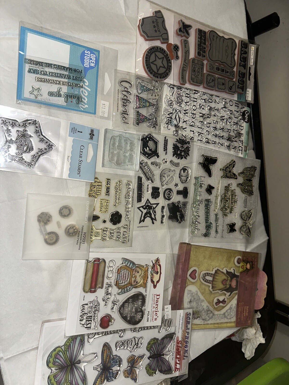 Variety Of Clear Stamps Scrapbooking, Journal Junk Lot
