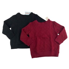Cat  Jack Toddler Boys Size 5T Pullover Sweatshirt Black/Berry Maroon 2 Pack 