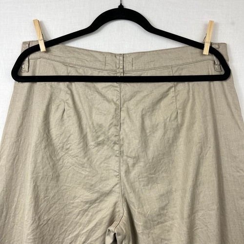 Level 99 Linen Lyocell Wide Leg Trousers Women 34x33 Actual Sz Career Minimalist - Picture 6 of 13