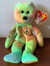 Ty Beanie Baby PEACE THE BEAR MCNWT SMOKE FREE HOME upc:00842104053 stored away