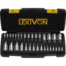 Hex Bit Socket Set 32-piece S2 Alloy Steel Sae Metric Chrome Finish Durable