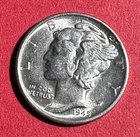 1945S Choice Uncirculated US Mercury SILVER Dime "San Francisco" Mint! Old Coin!
