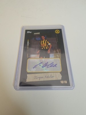 Topps Focus Borussia Dortmund Jürgen Kohler Snapshot Black Auto 10/10 BVB