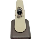 Vintage Mexico 925 Sterling Silver & Onyx Wrap Ring - Size 8.25