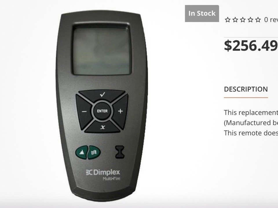 Dimplex Remote Control for DF 3215 Electric Fireplace Remote Control ...